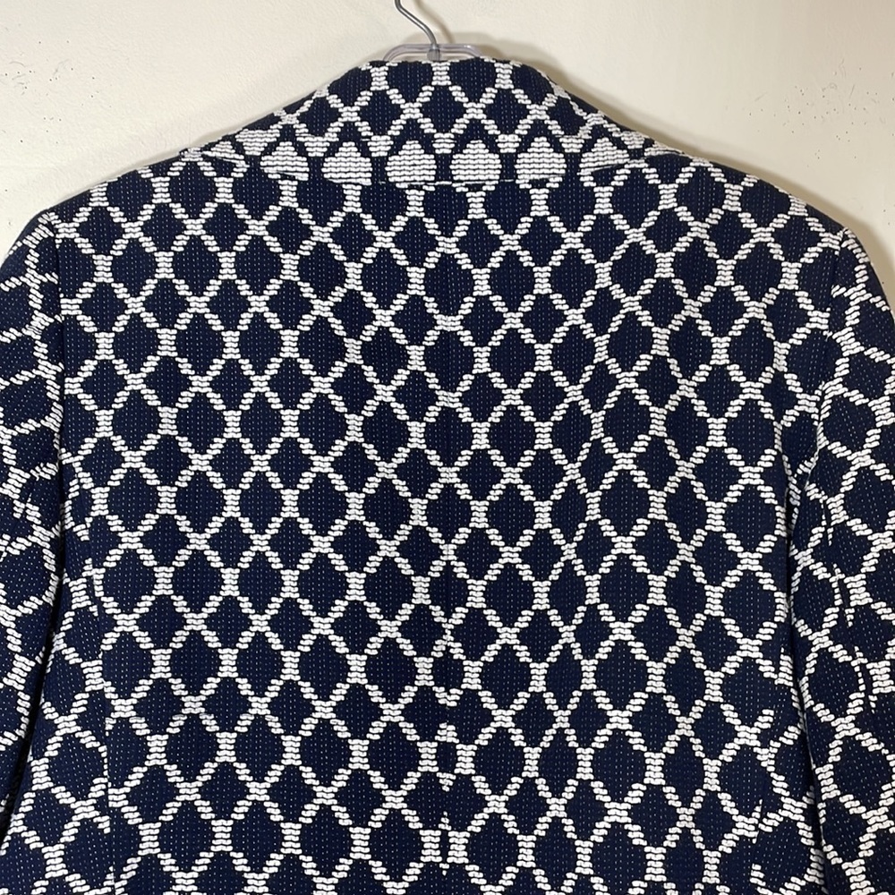 NWT. Talbots 8 Navy White Tweed Three-Button Blazer. - Picture 9 of 11